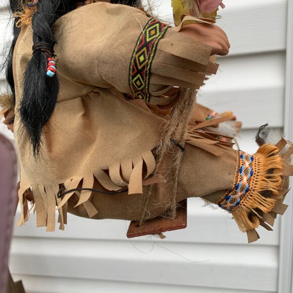 Cathay Collection Hanging Swing Dolls Native American Porcelain Kissing Dolls - Picture 11 of 16